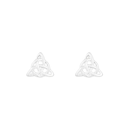 Silver Plated Plain Trinity In Circle Earrings