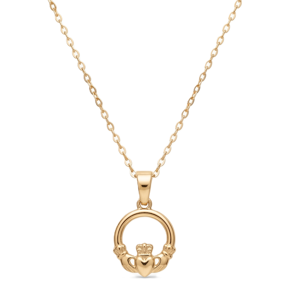 Gold Plated Plain Claddagh Pendant