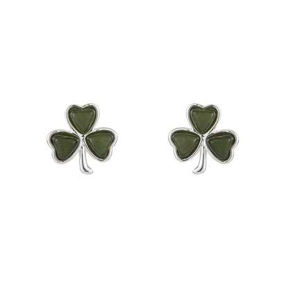Shamrock Inlaid Marble Earrings