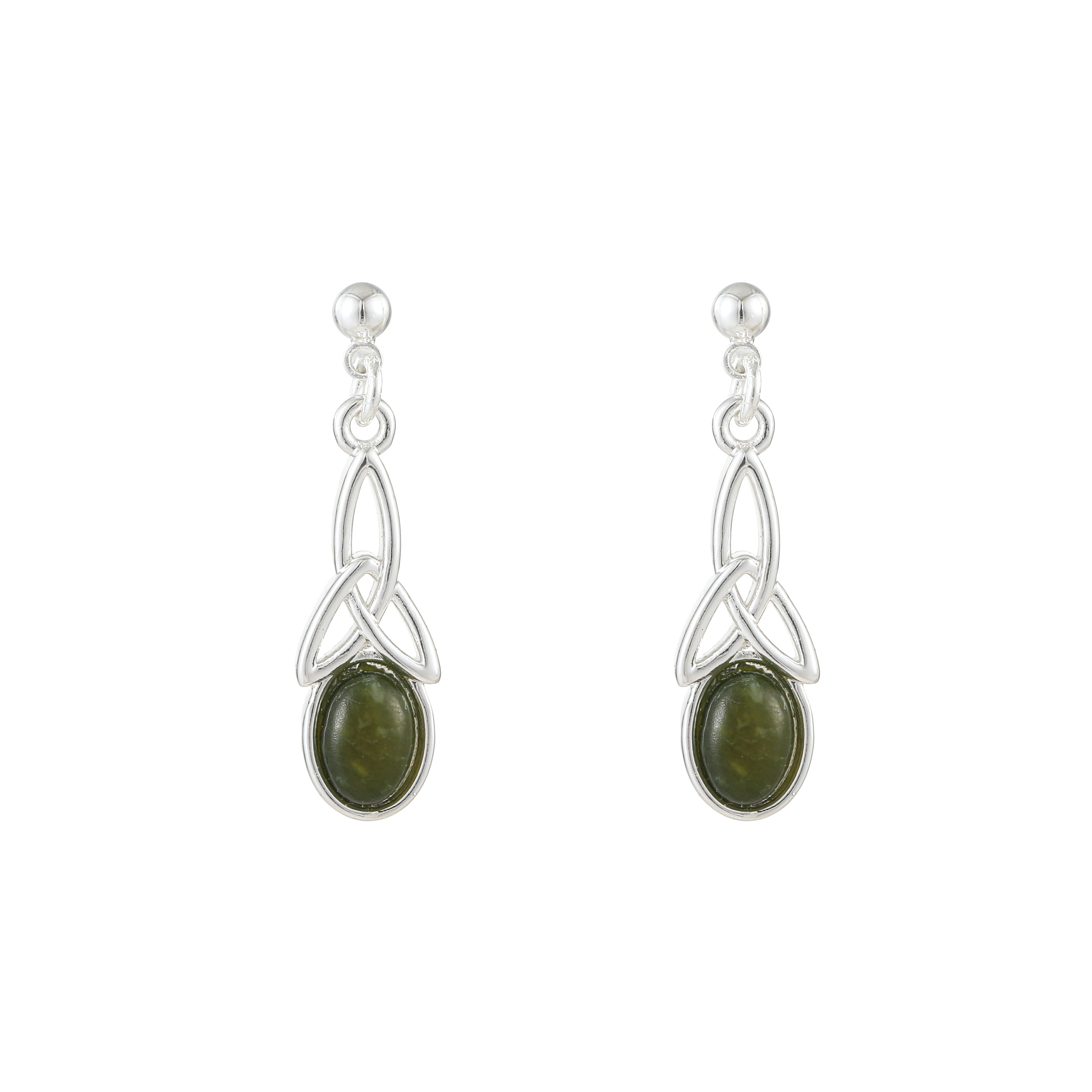 Trinity Inlaid Marble Drop Earrings