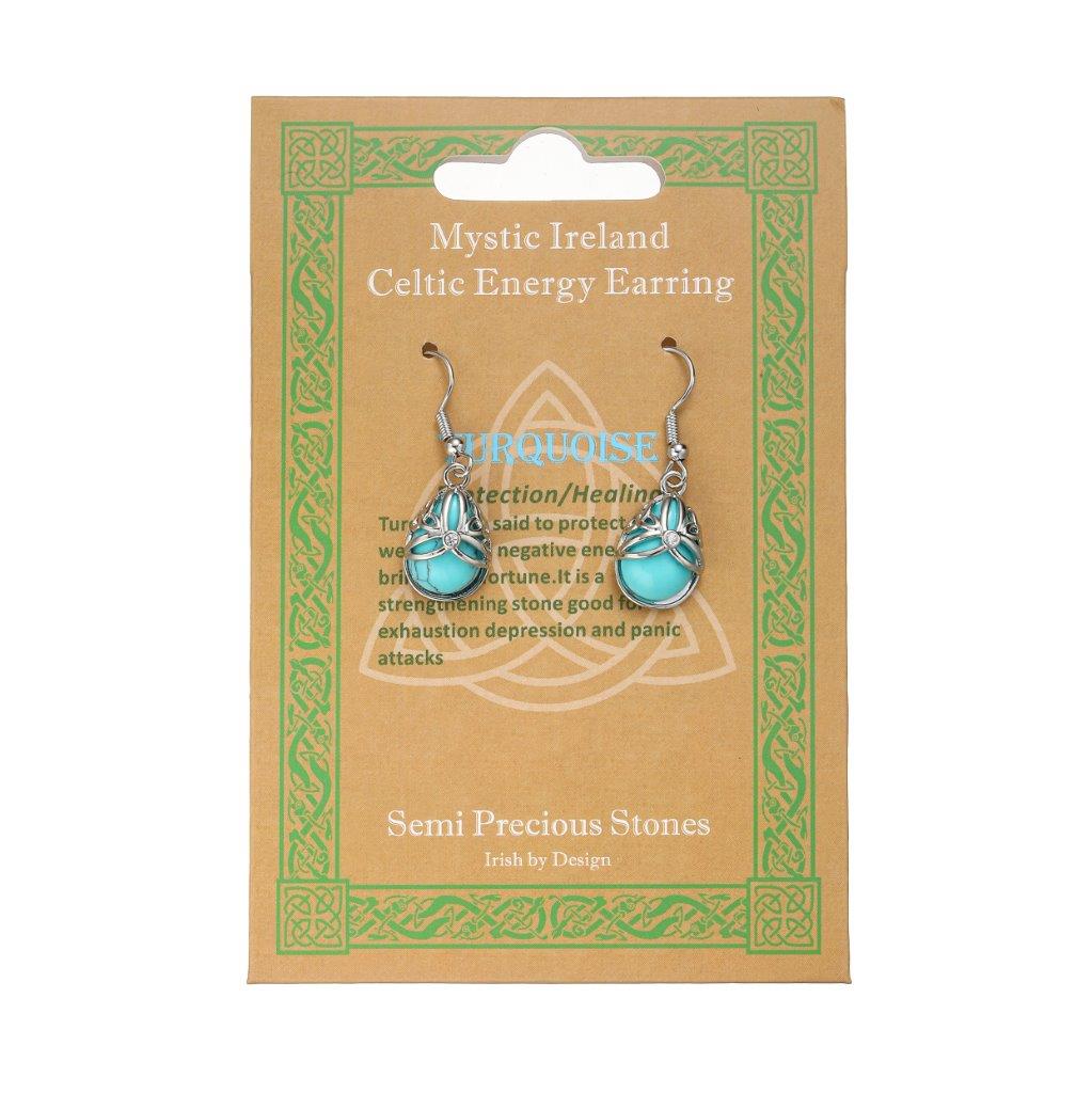 Teardrop Semi-Precious Turquoise Stone Earrings 
