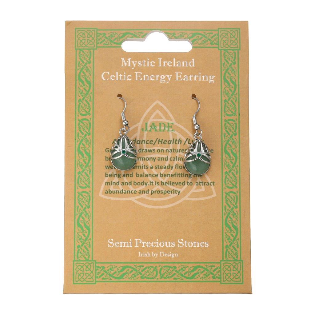 Teardrop Semi-Precious Jade Stone Earrings 