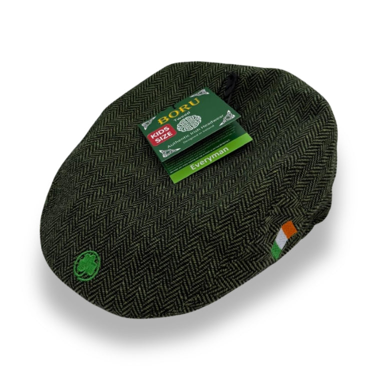 Kids Everyman Tweed Cap Green