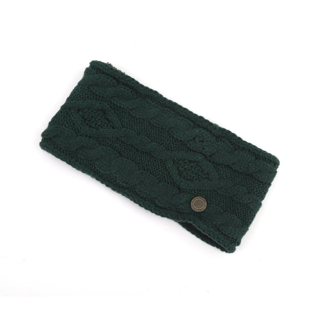 Ladies Celtic Weave Green Melange Headband