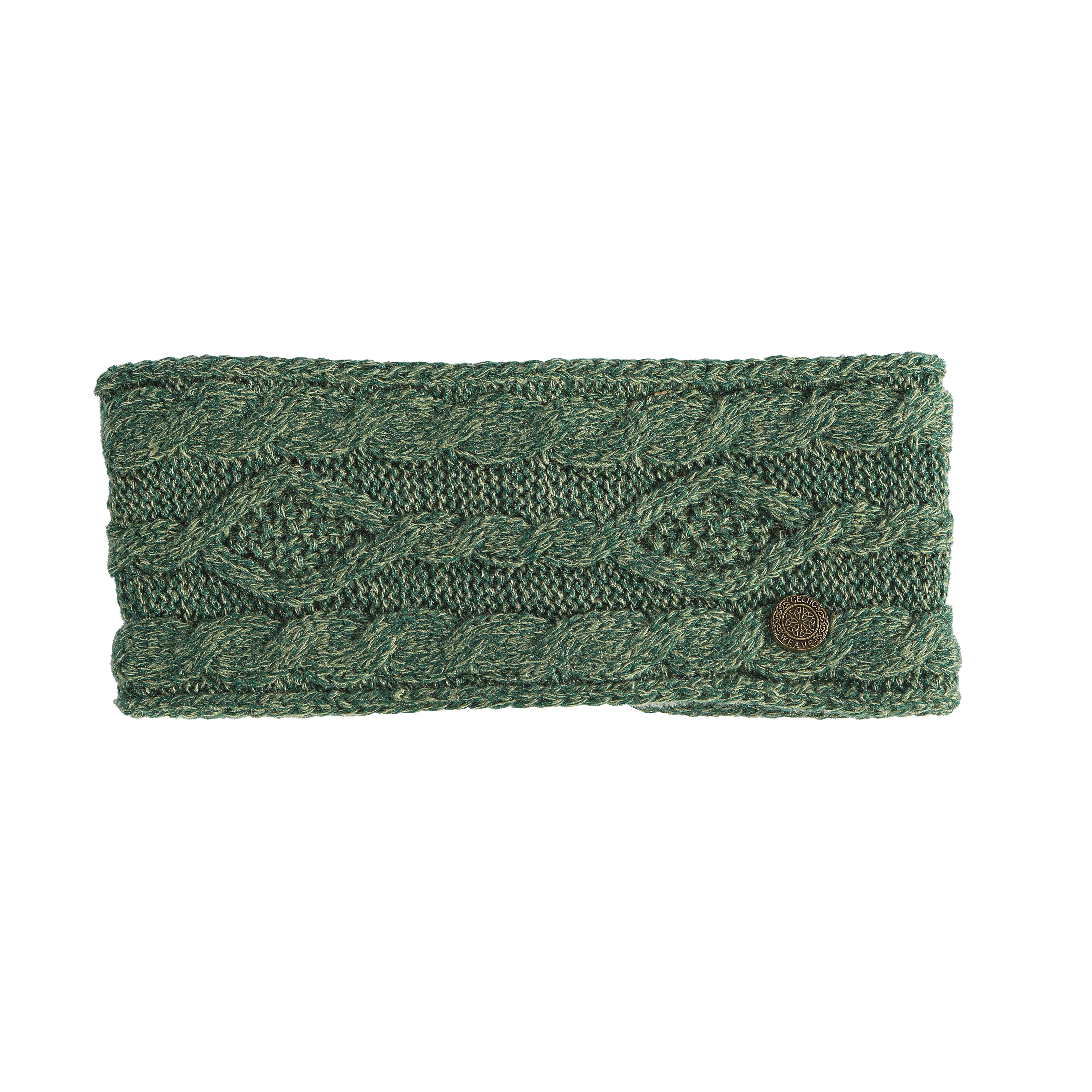 Ladies Celtic Weave Green Melange Headband