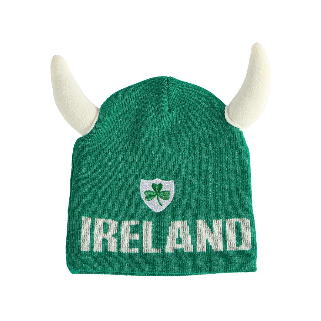 Adults Ireland Horned Green Beanie