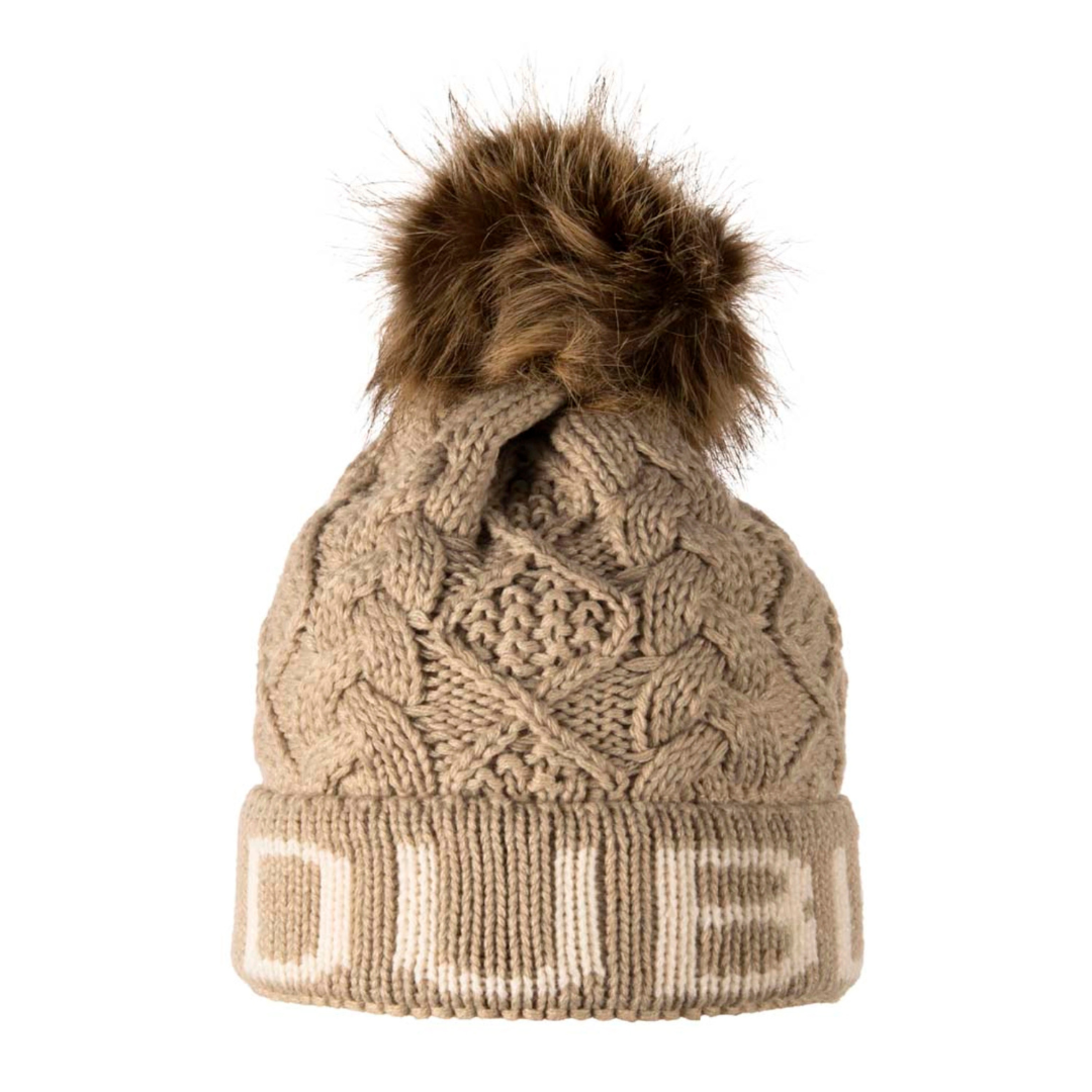Dublin Cable Stitch with Pom-Pom Oatmeal Hat