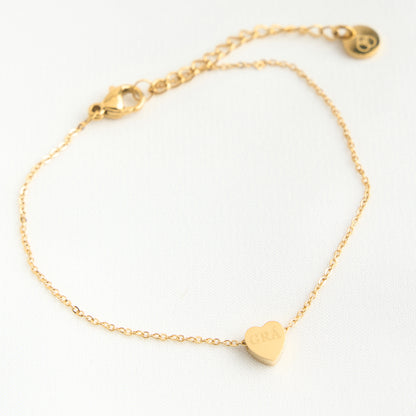 Heart Grá Gold Pendant Bracelet