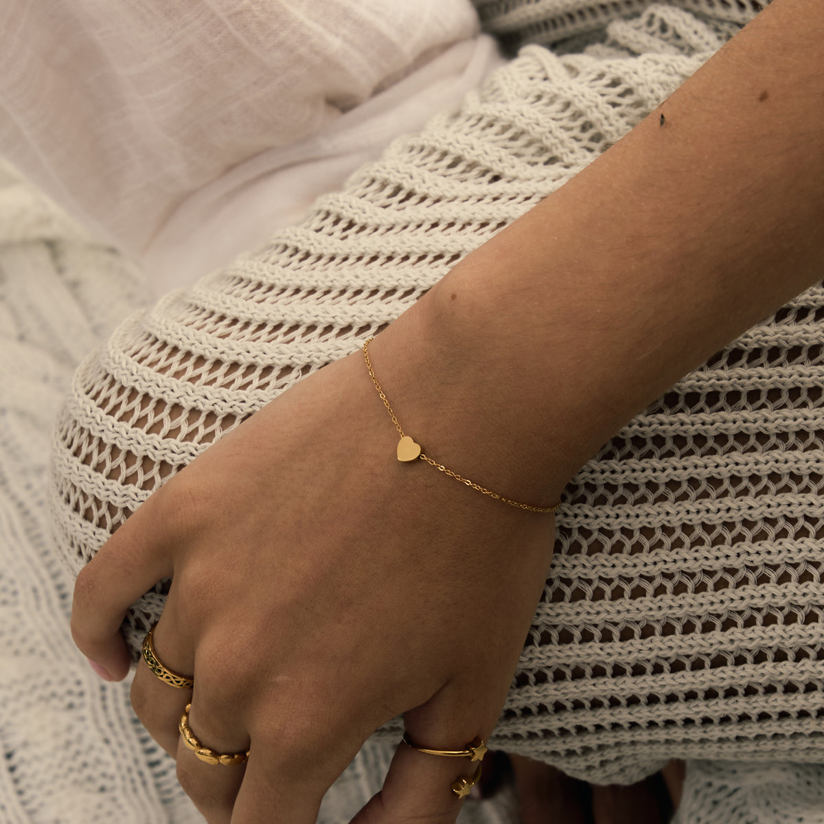 Heart Grá Gold Pendant Bracelet