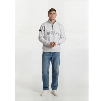 Ireland Quarter Zip Grey & Green Sweatshirt