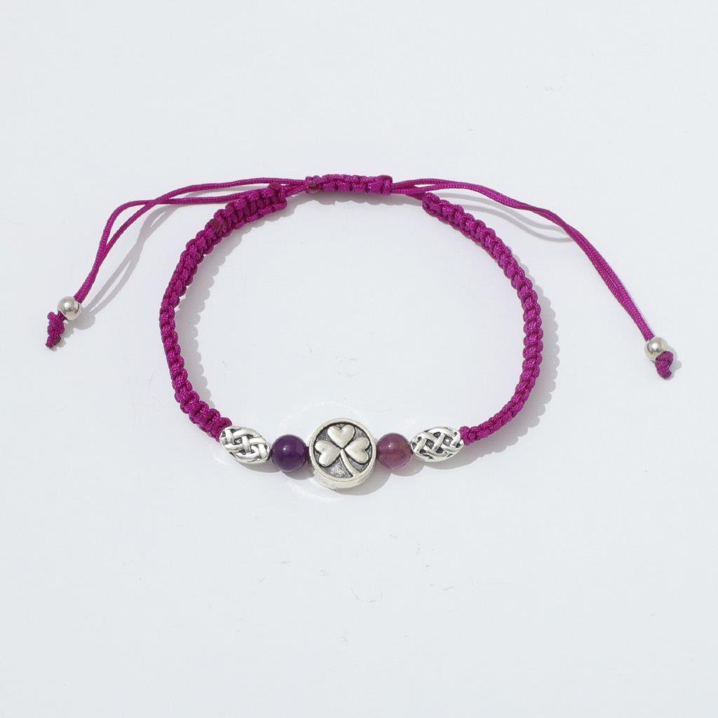 Shamrock Semi Precious Amethyst Bracelet