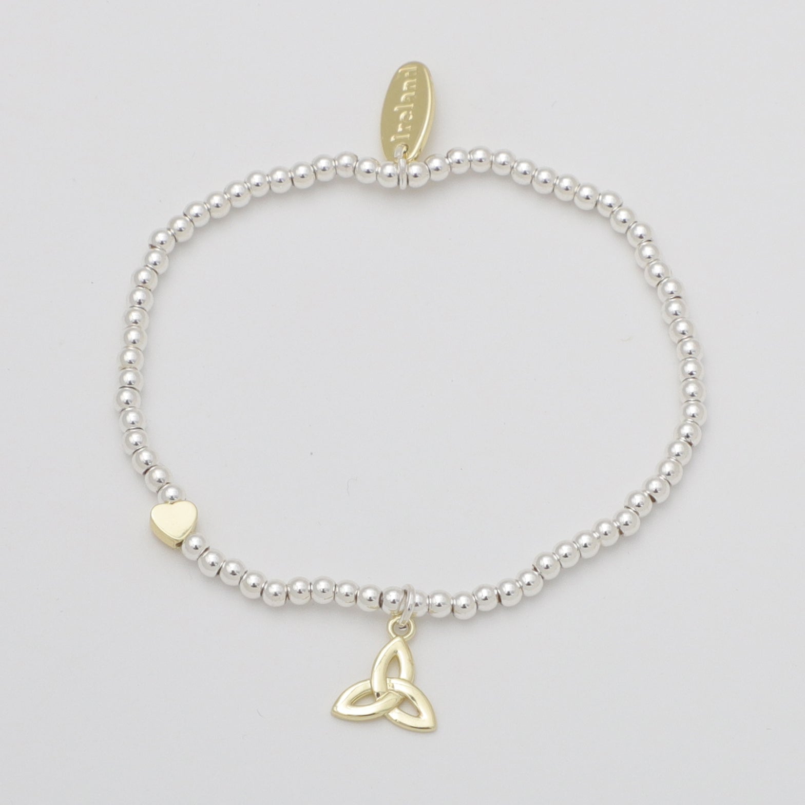 Silver Beaded Trinity Knot Bracelet