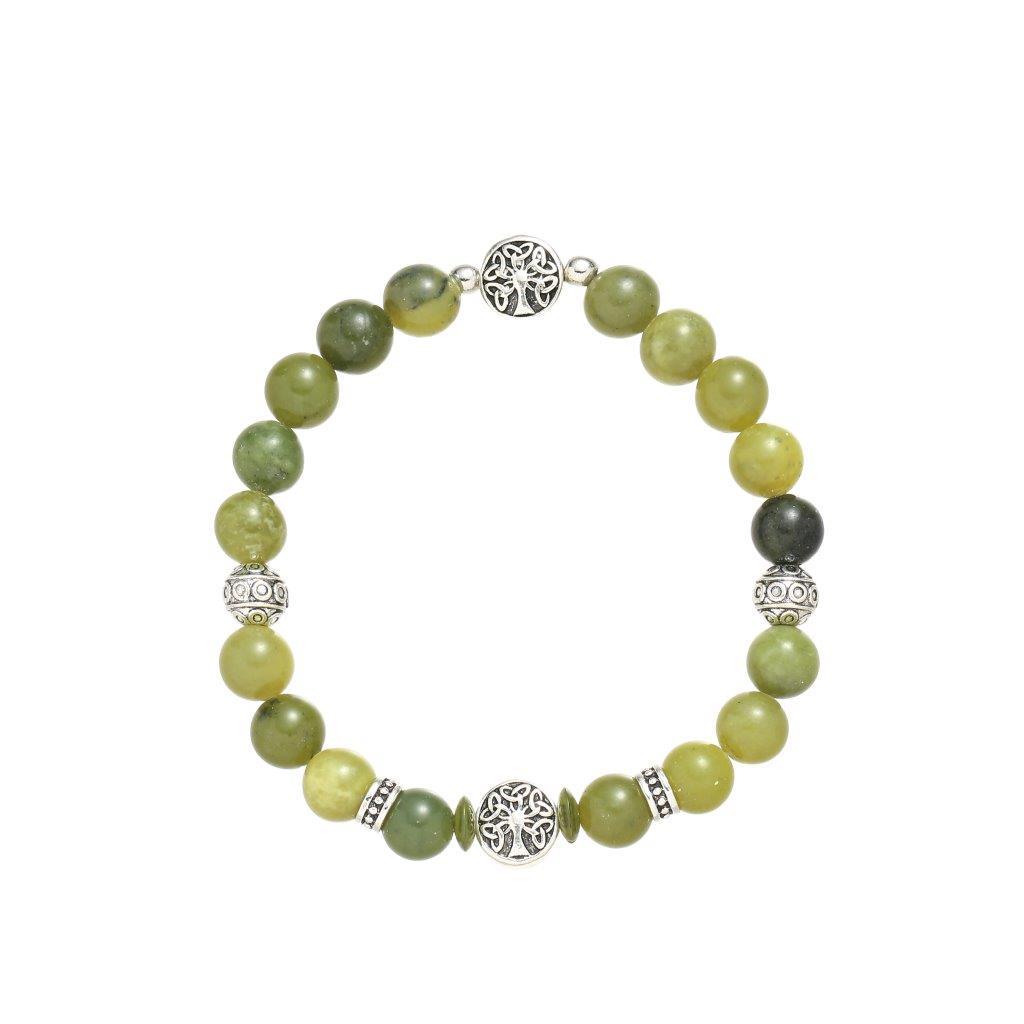 Green Marble Trinity Knots Stretch Bracelet