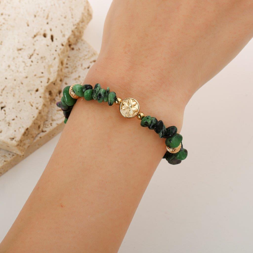 Emerald Semi-Precious Chip Bracelet 