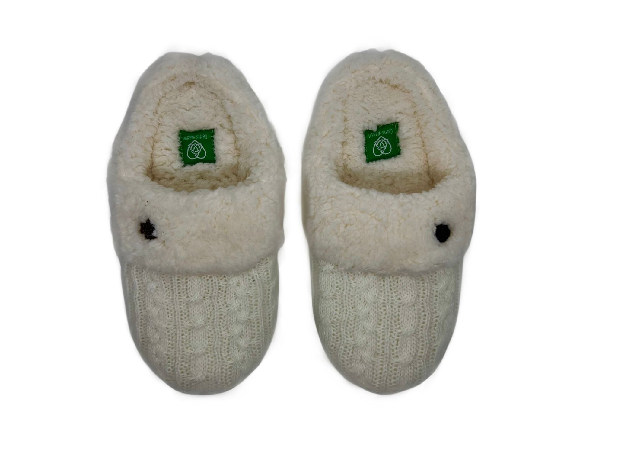 Unisex Celtic Weave Cream Slippers 