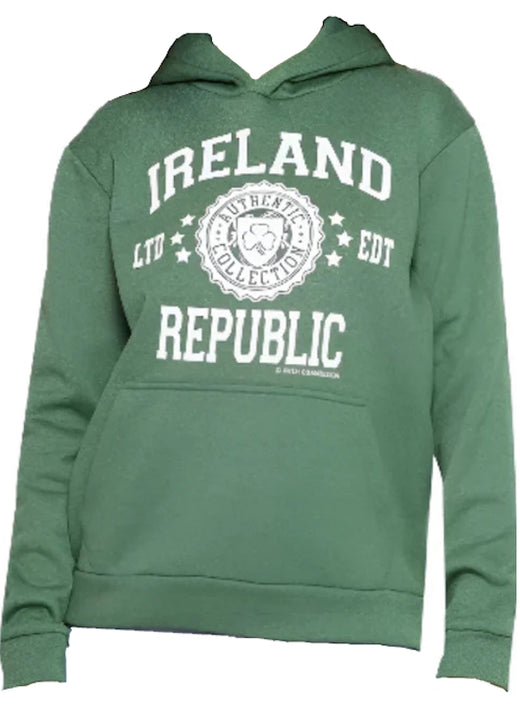 Kids Ireland Stamp Stars Green Hoodie