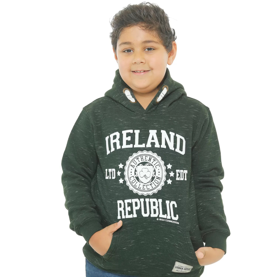 Kids Ireland Stamp Stars Green Hoodie