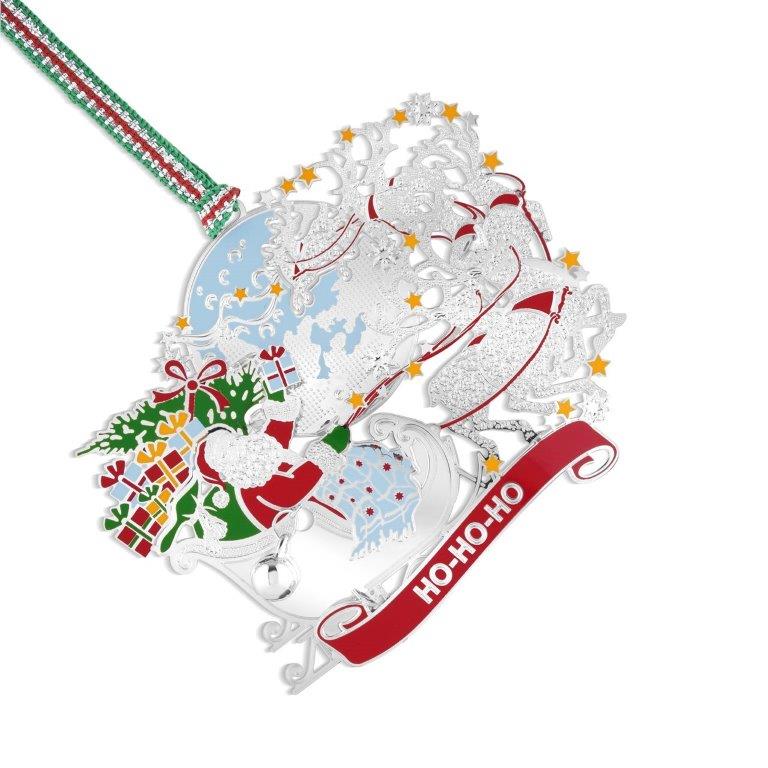 Santa in Sleigh Ho-Ho-Ho Christmas Tree Decoration 