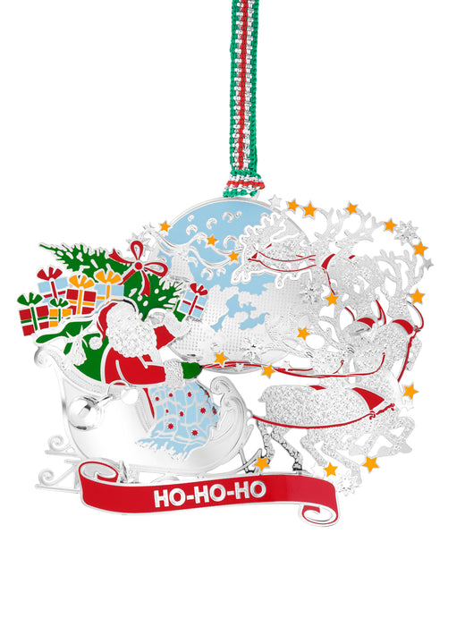Santa in Sleigh Ho-Ho-Ho Christmas Tree Decoration