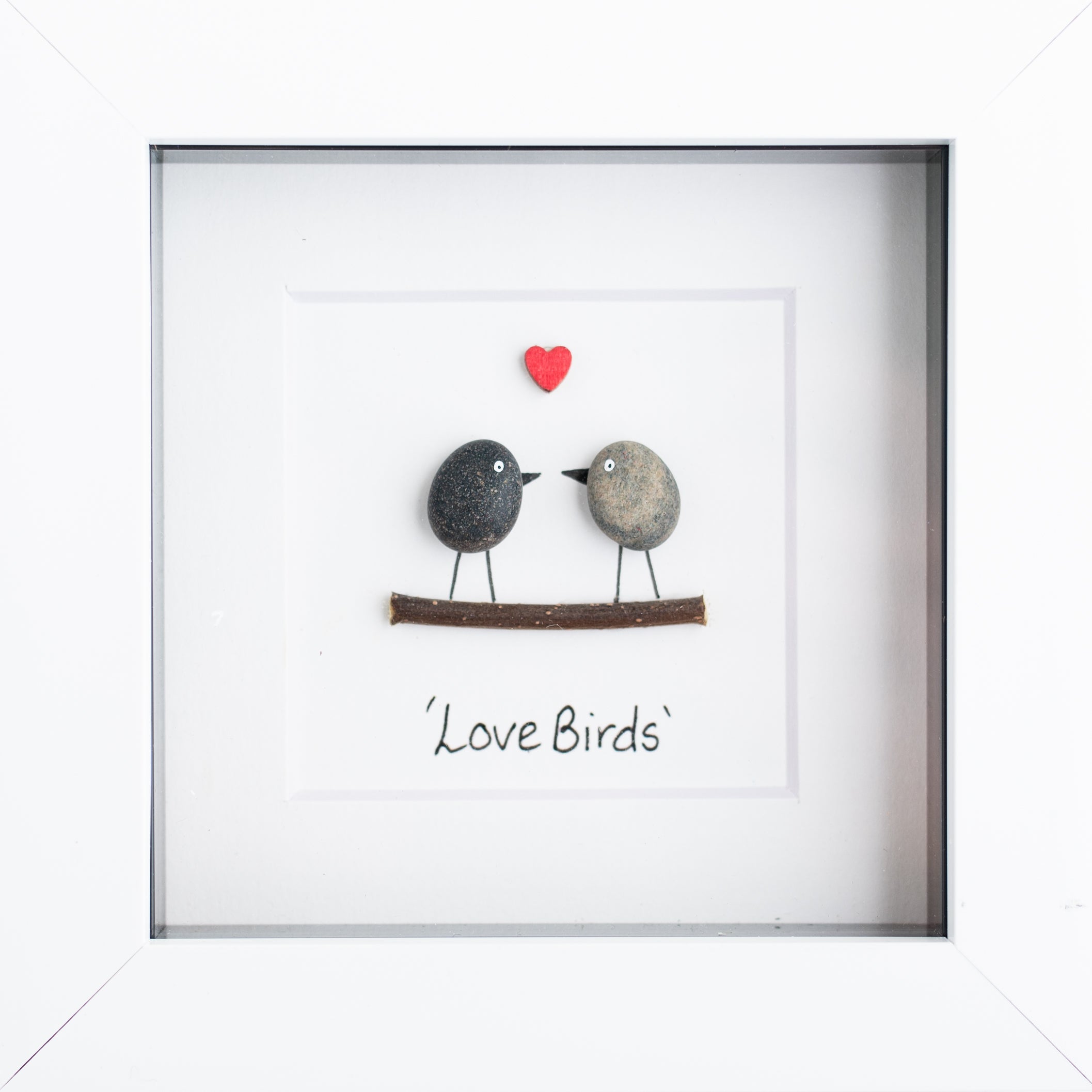 Lovebirds Pebble Art Print