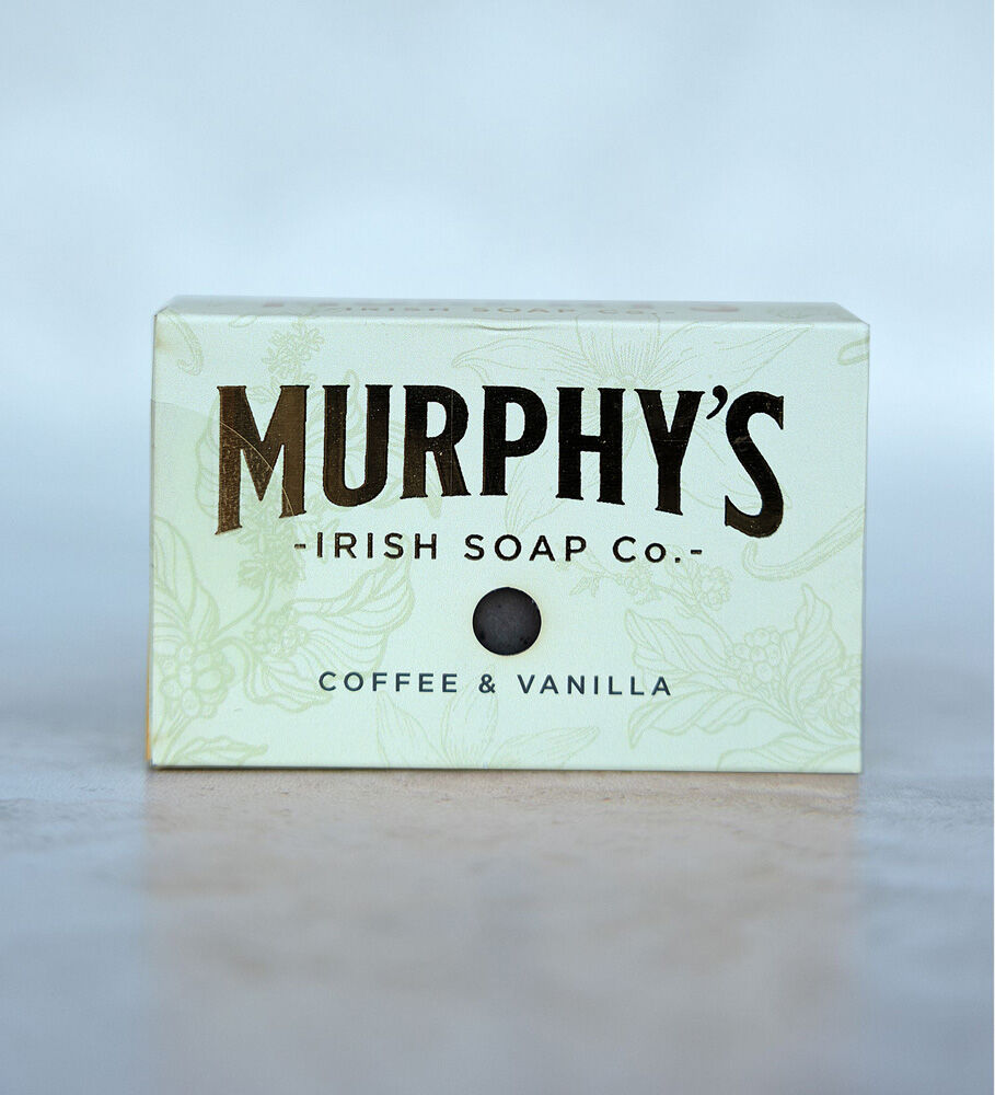 Murphy's Irish Soap Co. coffee and vanilla scented soap bar packaging