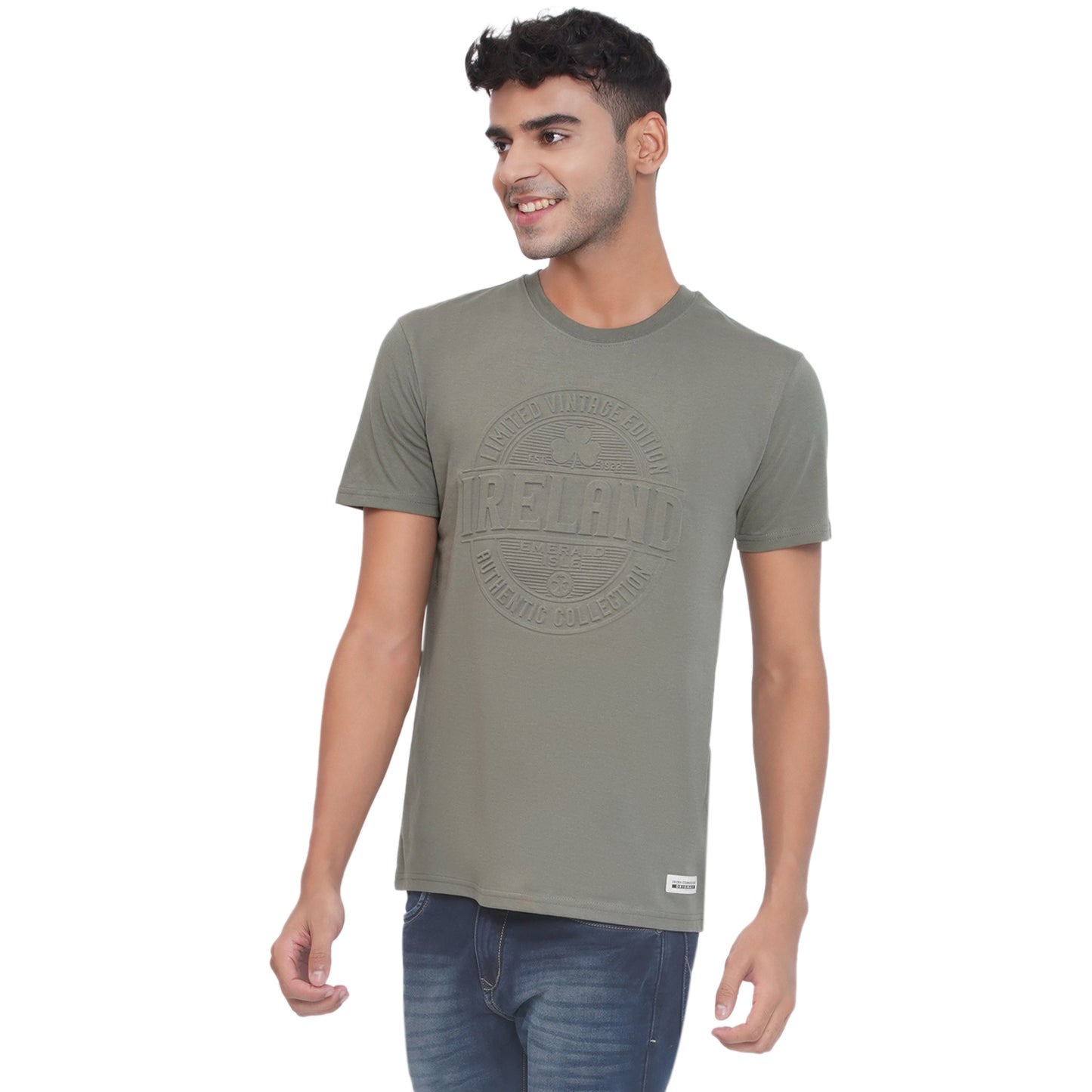 Unisex Vintage Ireland Olive Green T-Shirt