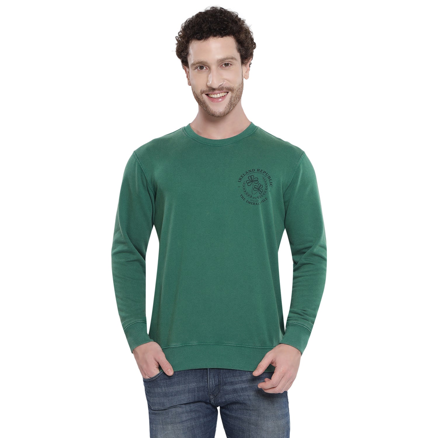 Unisex Le Shams Acid Wash Spring Green Sweatshirt