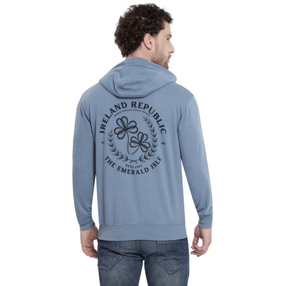 Unisex Le Shams Acid Wash Corent Blue Hoodie