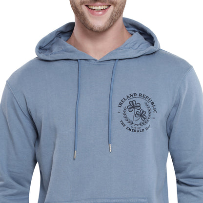 Unisex Le Shams Acid Wash Corent Blue Hoodie