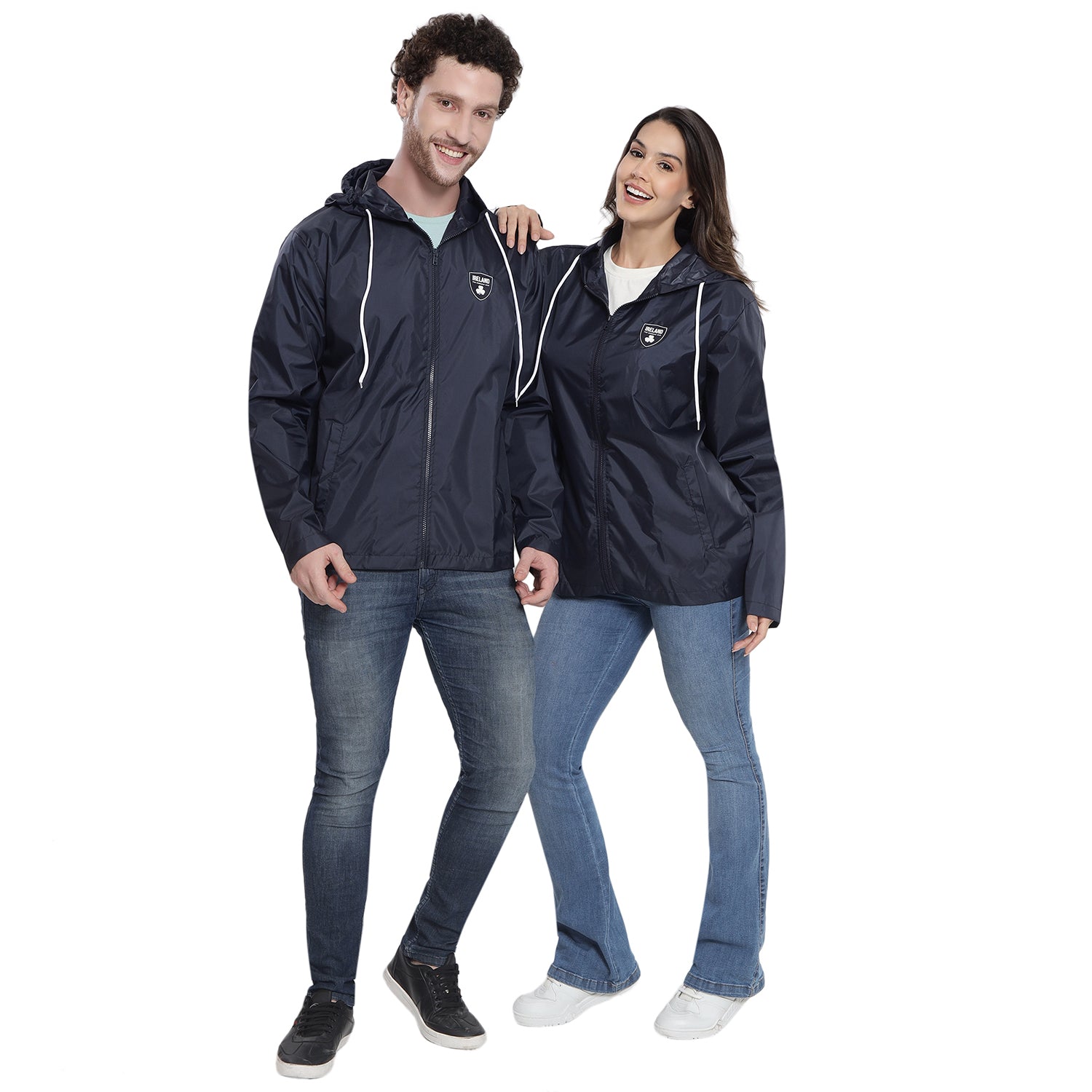 Unisex Ireland The Emerald Isle Navy Rain Jacket