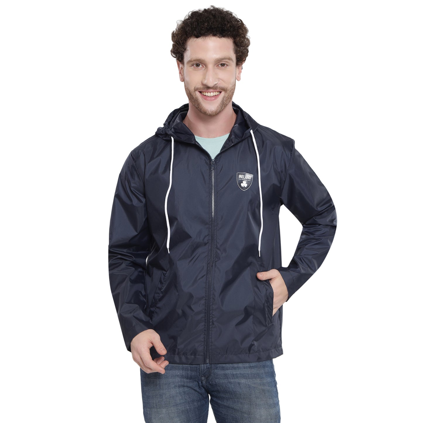 Unisex Ireland The Emerald Isle Navy Rain Jacket