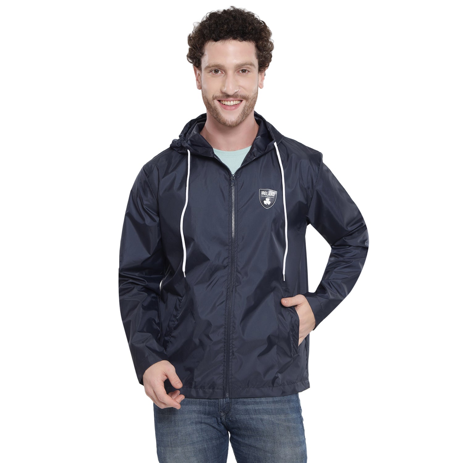 Unisex Ireland The Emerald Isle Navy Rain Jacket 