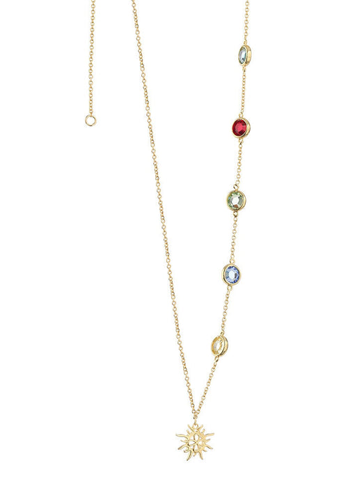Gold Plated Amy Huberman Newbridge Silverware Necklace With Multi Coloured Stones