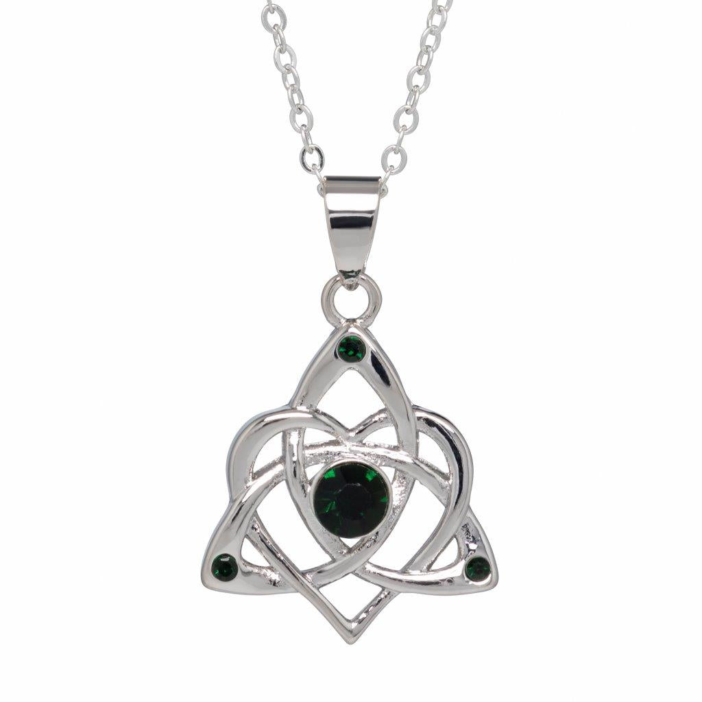 Silver Plated Celtic Trinity Heart Necklace