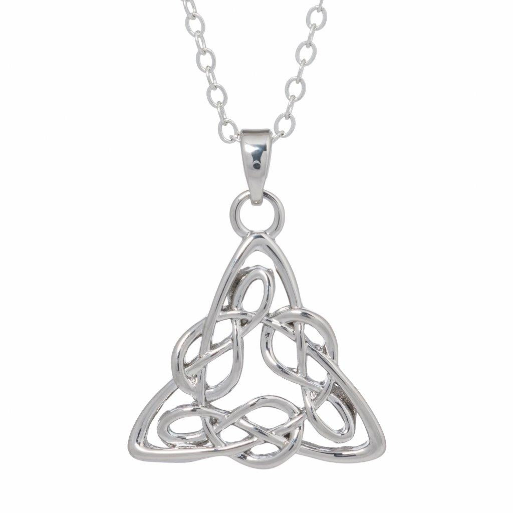 Silver-Plated Trinity and Infinity Loop Necklace