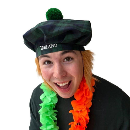 Tartan Hat With Hair