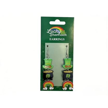 Paddys Hat & Rainbow Earrings Set