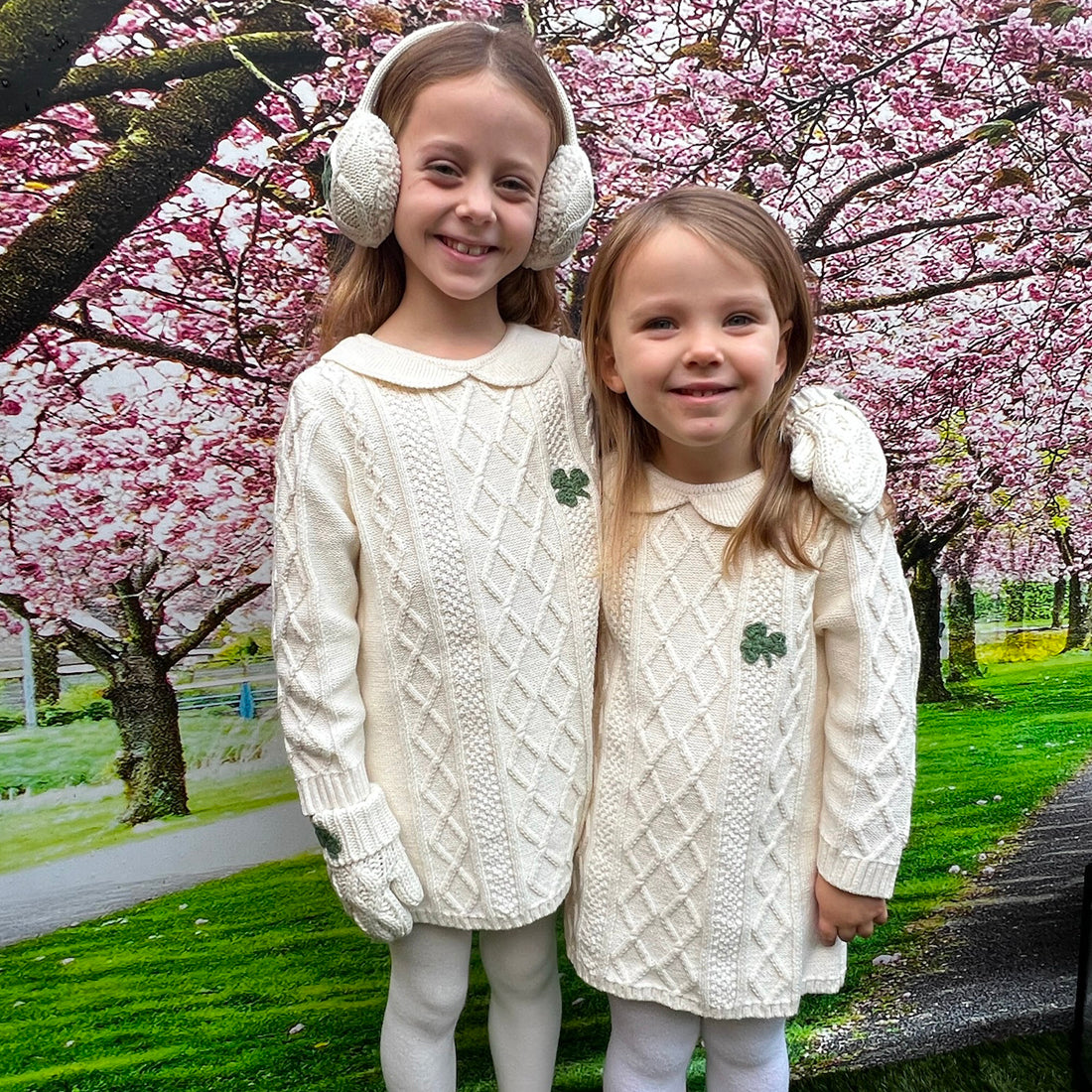 Kids Aran Shamrock Cream Dress 