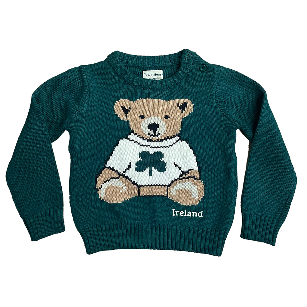Ireland Bear Dark Green Kids Knitted Jumper