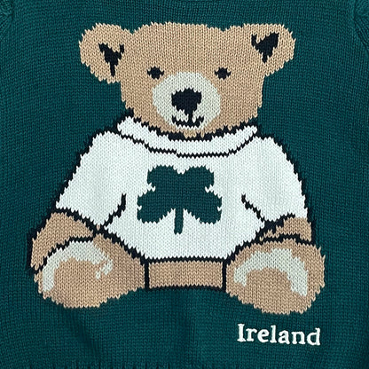 Ireland Bear Dark Green Kids Knitted Jumper