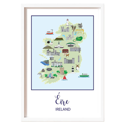 Prints of Ireland A4 Print Map of Ireland