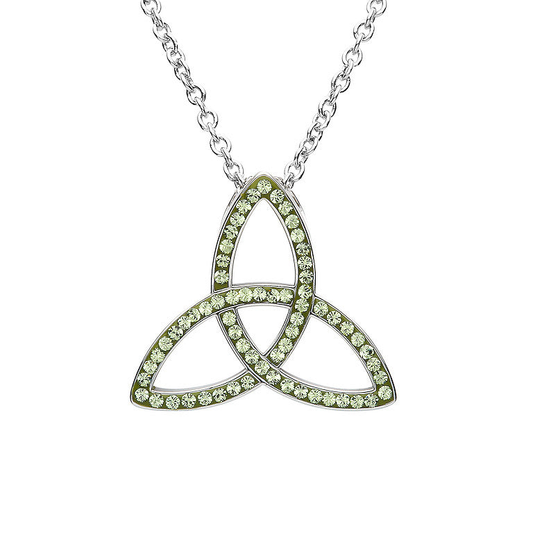 Platinum Plated Crystal Embellished Trinity Knot Pendant
