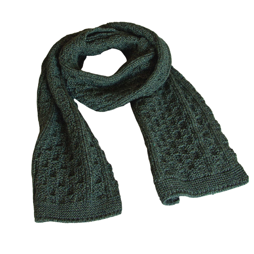 Merino Honeycomb Scarf Army Green
