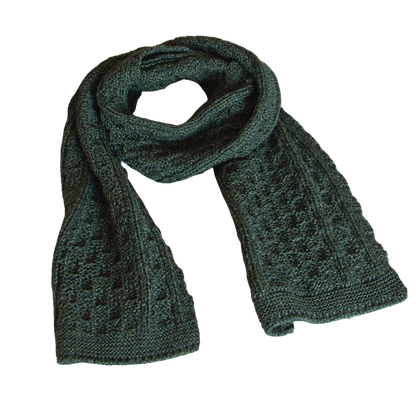 Merino Honeycomb Scarf Army Green