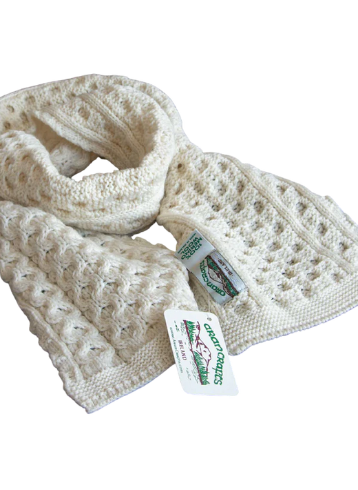Aran Merino Honeycomb Scarf