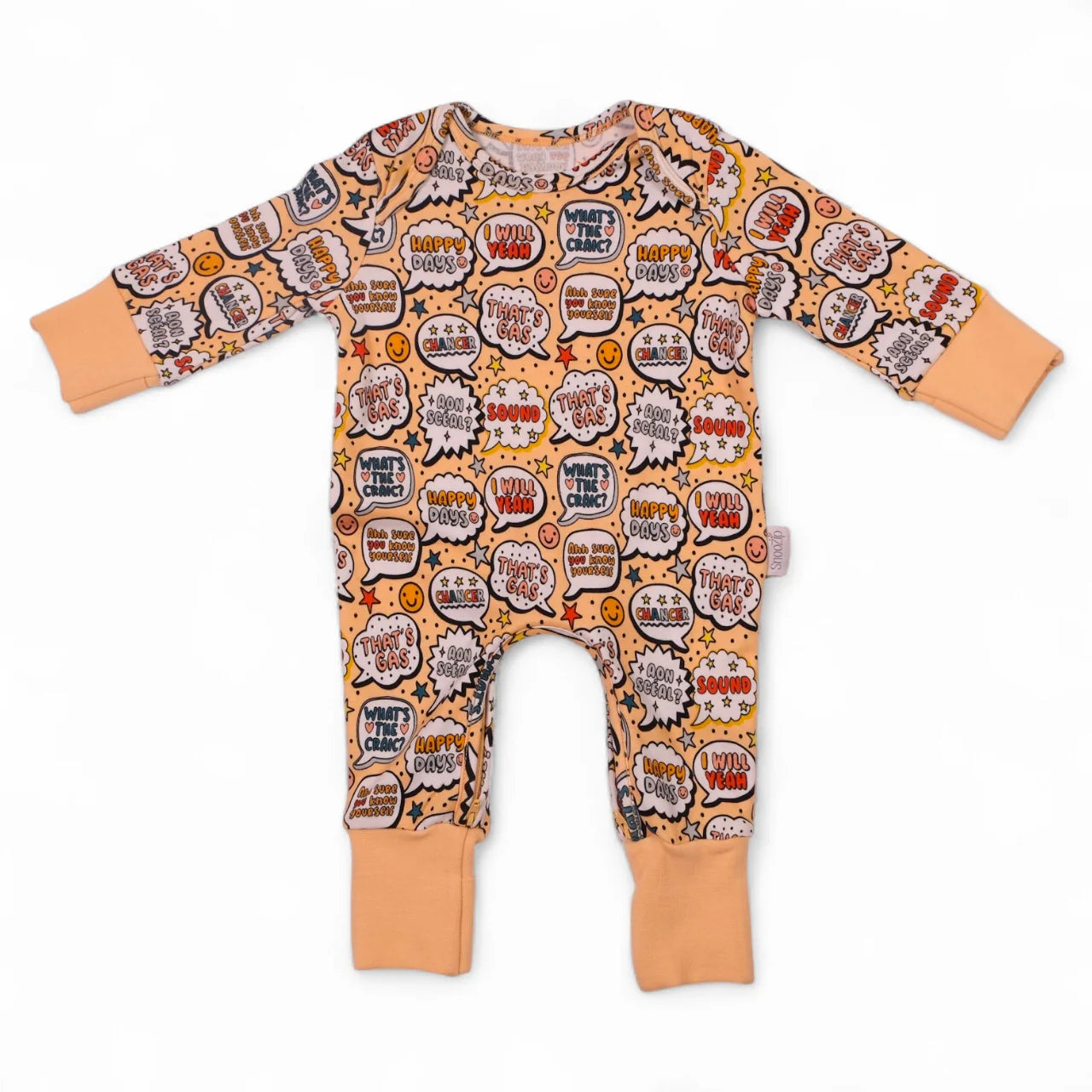 What's The Craic Orange Baby Zip Onesie