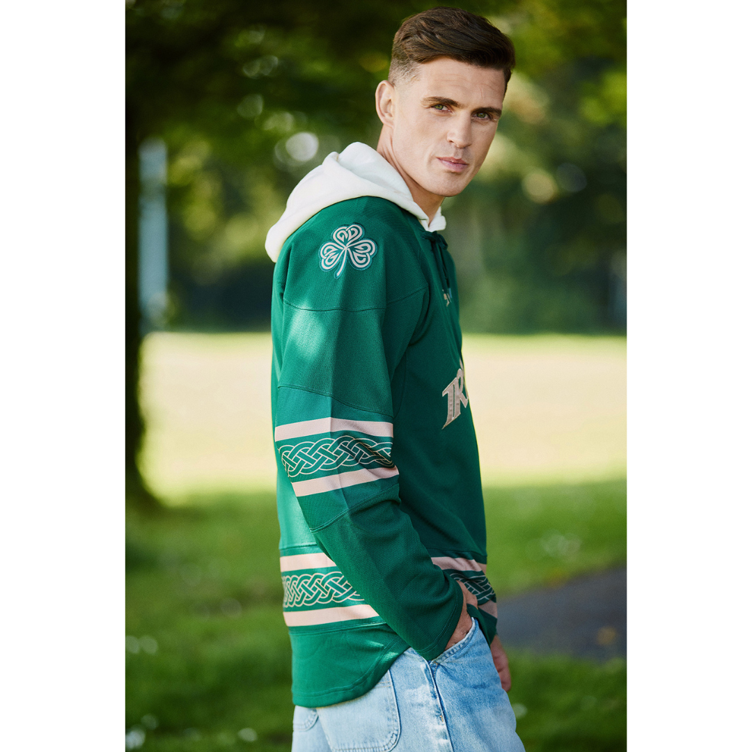 Men's Ireland Celtic American Football Green Long Sleeve Top 