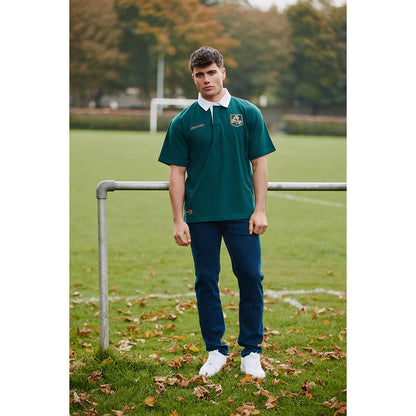Ireland Dark Green and Gold Shamrock Short Sleeve Rugby Shirt