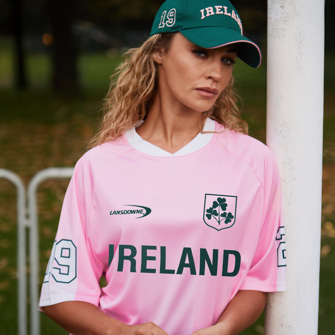 Women's Ireland Crest Pink & White Performance Top 
