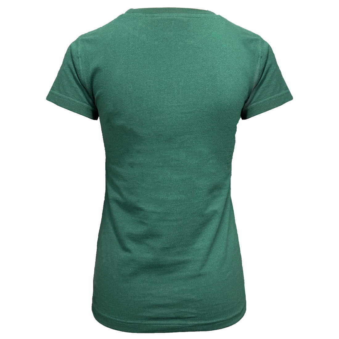 Back view of a green Ireland Ladies T-shirt with plain fabric.